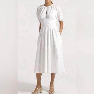 J. Crew White Ruffled Tiered Midi Sundress Size LP